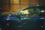Vehicle with 2 Cobra Probes and a binaural head recording system in the Monash wind tunnel